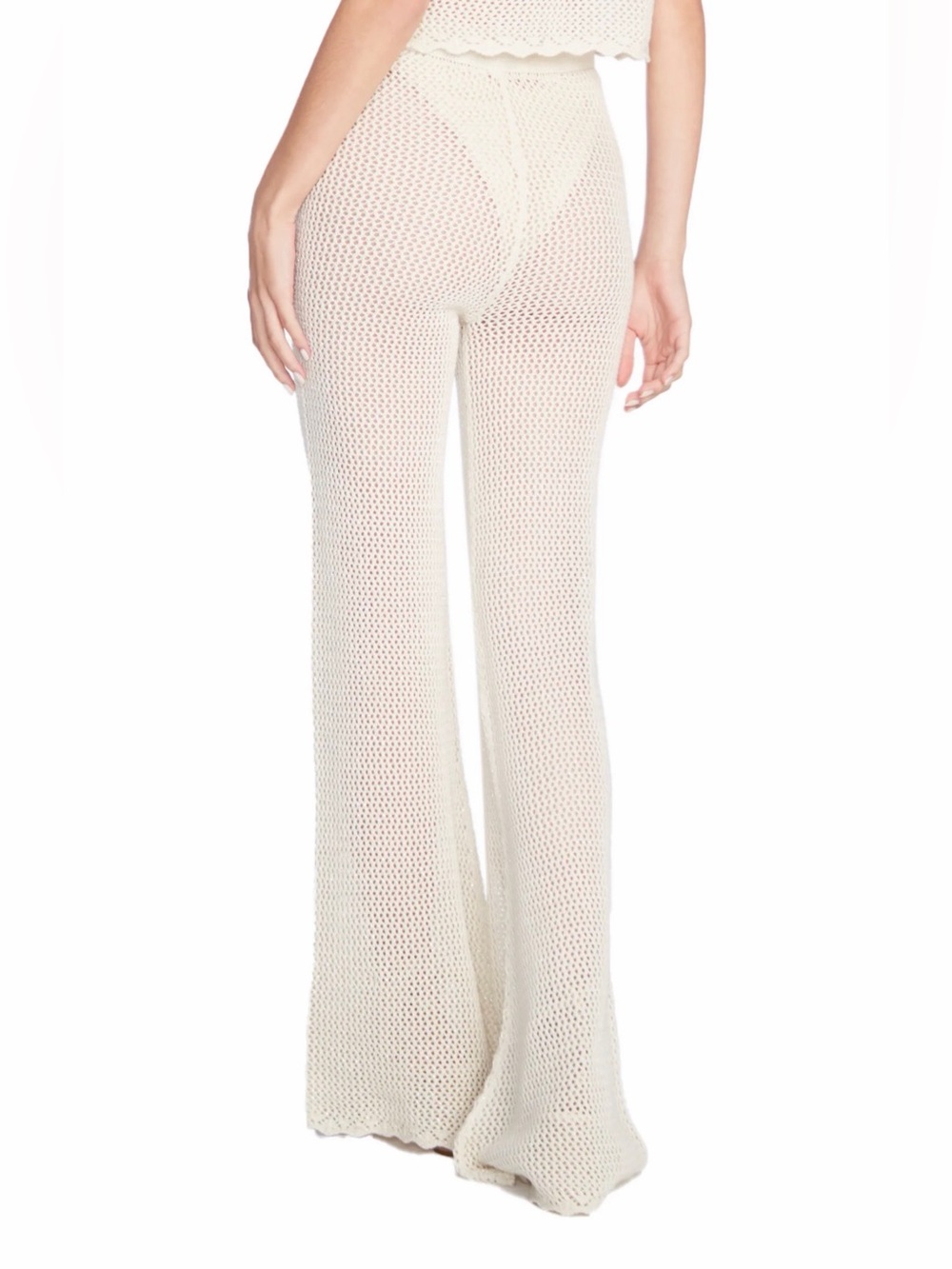 NWT - Capittana Raffa Ivory Knit Scalloped Swim Cover-Up Pants - Picture 6 of 7